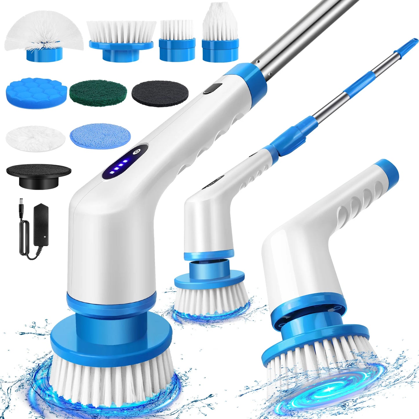 Elektrische Reinigungsbürste mit Akku – 10 in 1 Power Spin Scrubber mit Teleskopstiel