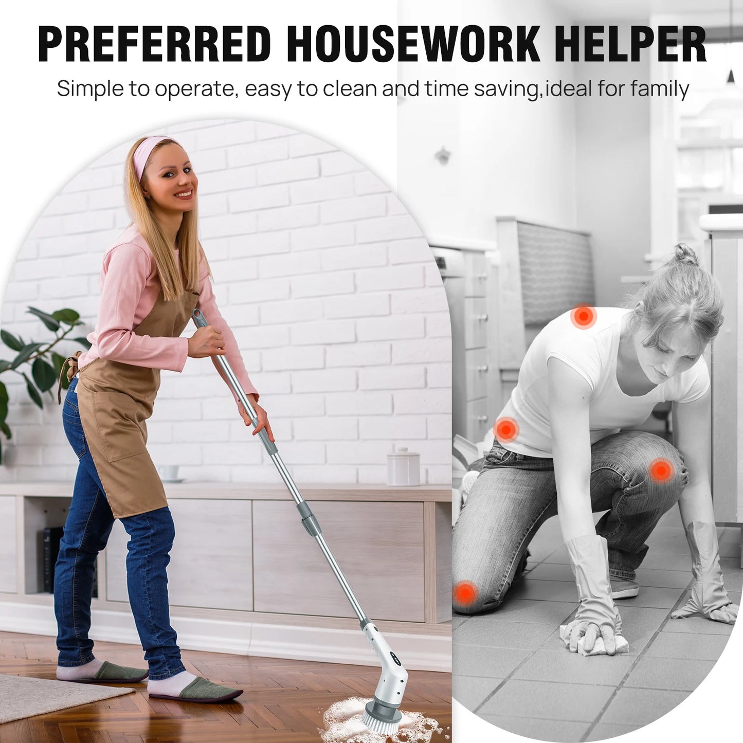 Elektrische Reinigungsbürste mit Akku – 10 in 1 Power Spin Scrubber mit Teleskopstiel