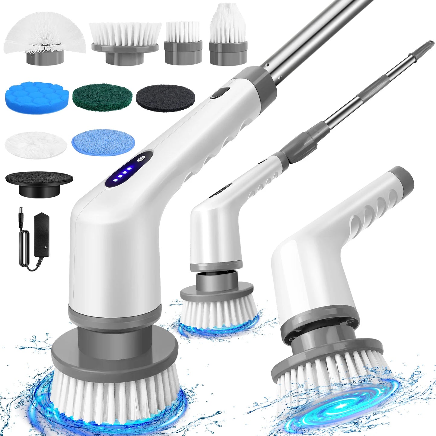 Elektrische Reinigungsbürste mit Akku – 10 in 1 Power Spin Scrubber mit Teleskopstiel