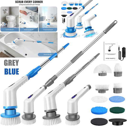 Elektrische Reinigungsbürste mit Akku – 10 in 1 Power Spin Scrubber mit Teleskopstiel